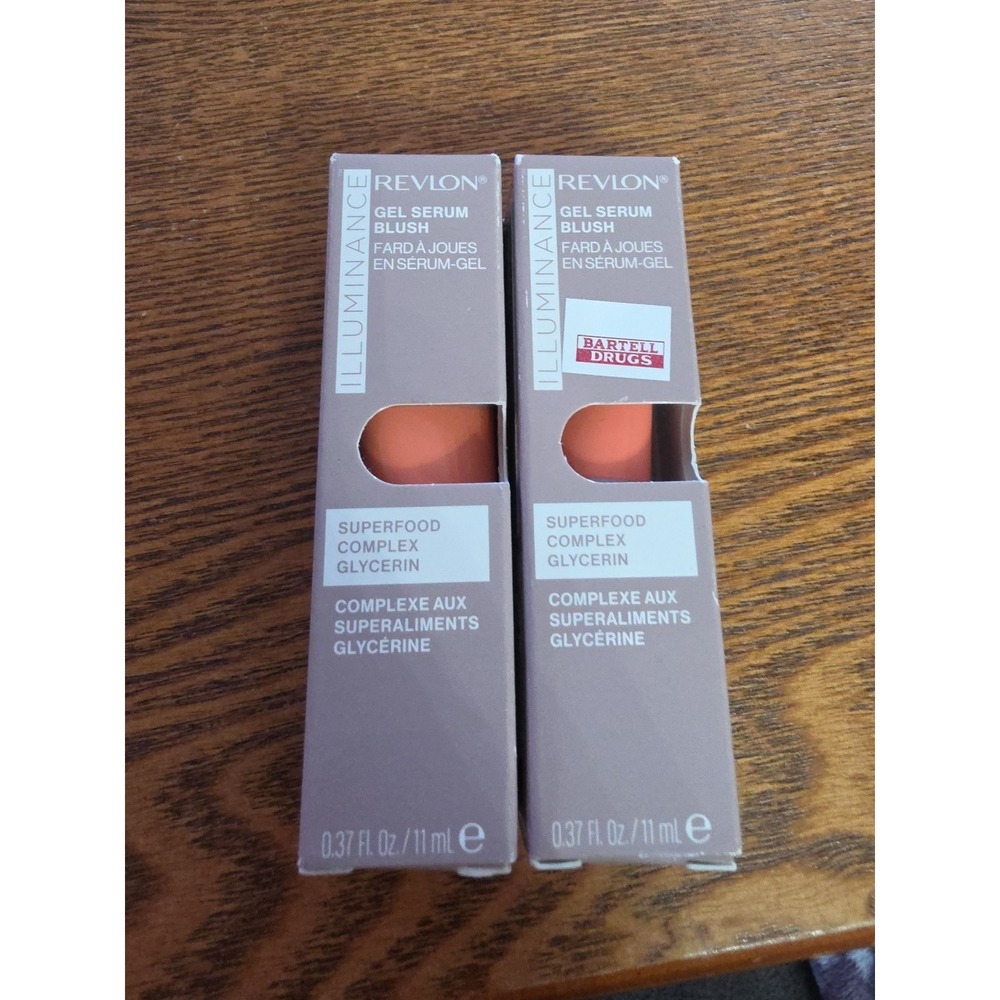 (2X)Revlon Illuminance Gel Serum Blush Visibly Plump Cheeks #130 Beaming Coral‎
